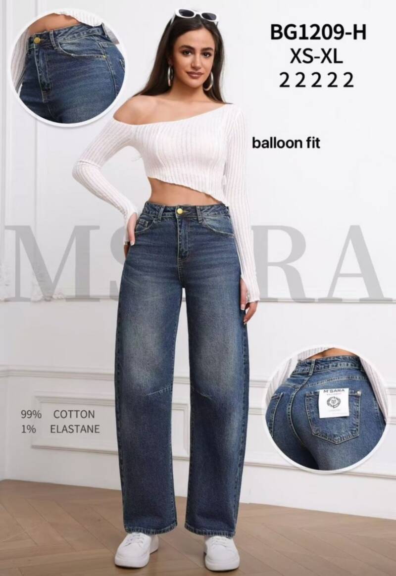 Spodnie jeansy damskie Roz XS-XL, 1 Kolor Paczka 10 szt